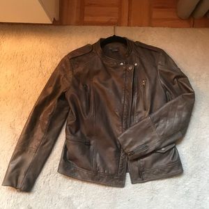 Vince Grey Leather Jacket